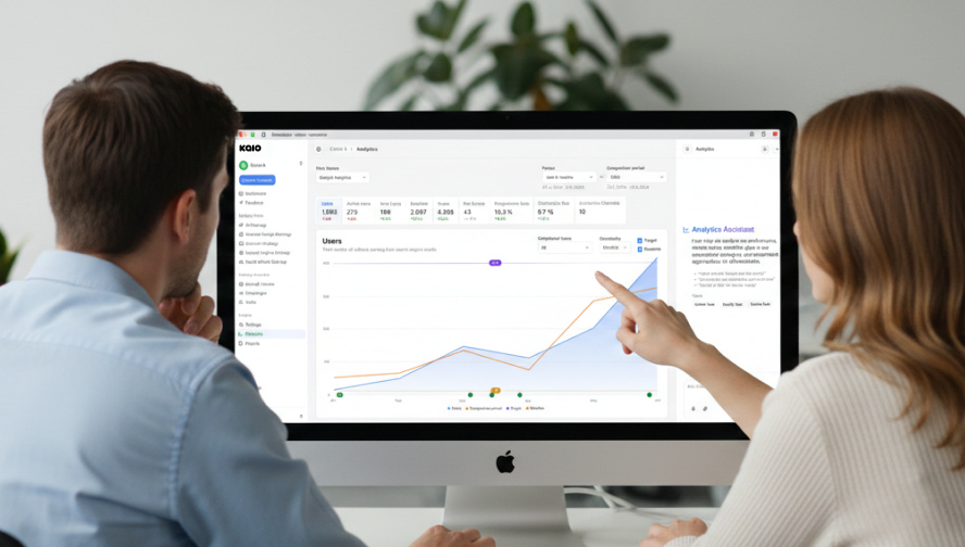 Business growth dashboard illustration